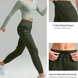 G Gradual Women's Fleece Thermal Lined Joggers - High Waisted & Water Resistant